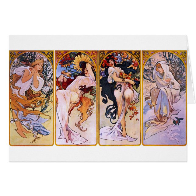 Cuatro temporadas de Alphonse Mucha (Anverso (Horizontal))