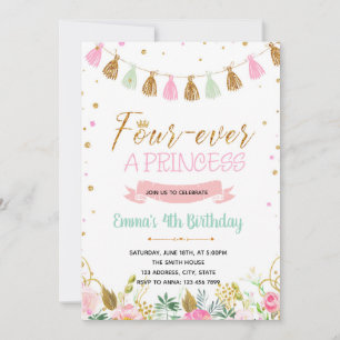 Cuatro veces la invitación para el cumpleaños de l