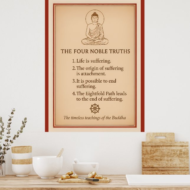 Cuatro Verdades Nobles Arte de Pared de Buda (Cocina)