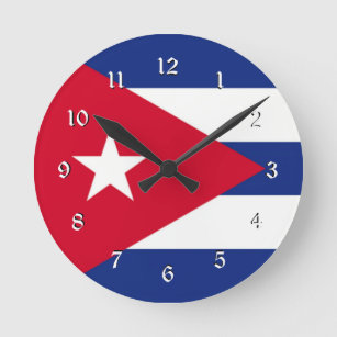 Cuba: Bandera del reloj redondo de Cuba