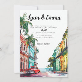 Cuba Boda de Invitación a la Boda de La Habana
