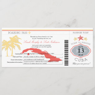 Cuba Boda de tarjetas de embarque