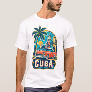 Cuba Camiseta Isla de mediados de siglo
