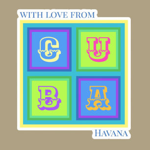 Cuba cubano pegatina colorido moderno