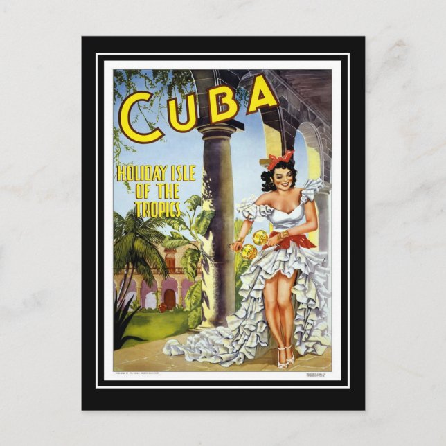 Cuba de viajes de cosecha de postales (Anverso)