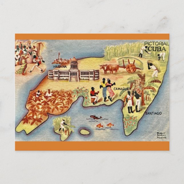 Cuba - La vista de un artista Postal (Anverso)