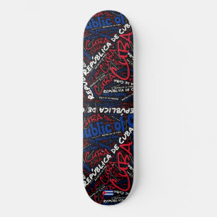 Cuba Orgullo Nacional Wordcloud Skateboard
