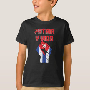 Cuba Patria Y Vida Bandera Cubana Camiseta Infanti