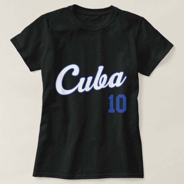 Cuba Remera Beisbol Cuba Jersey 10 (Diseño del anverso)