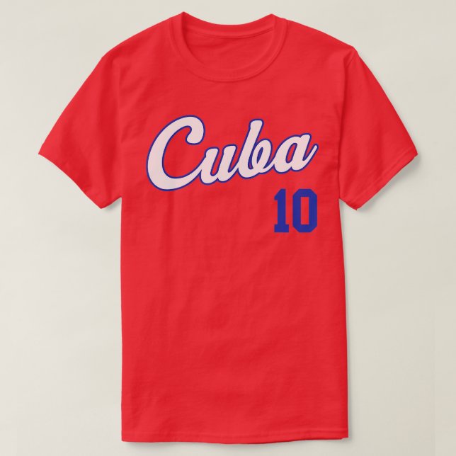Cuba Remera Beisbol Cuba Jersey 10 (Diseño del anverso)