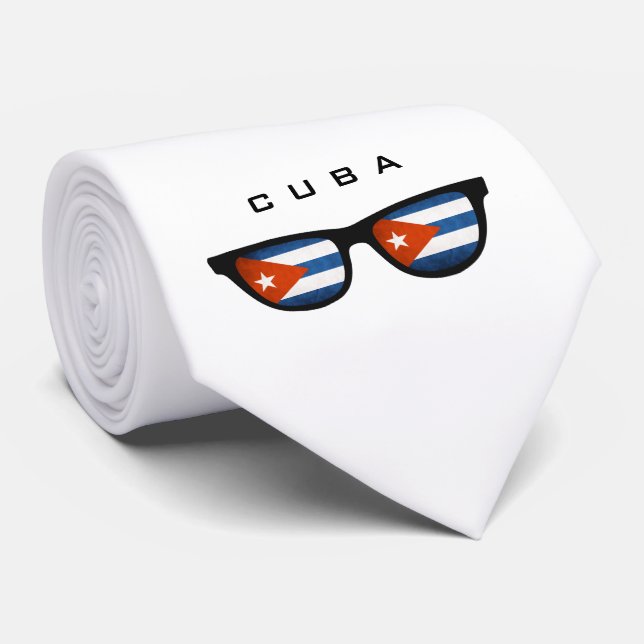 Cuba Sombra personalizado de texto y corbata de co (Enrollado)