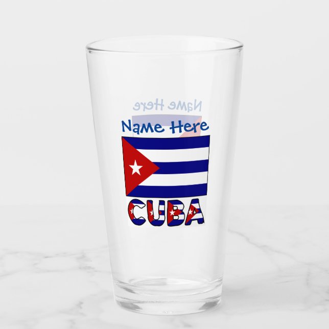 Cuba y la bandera azul oscura de Cuba Personalizac (Anverso)