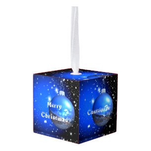 Cúbico adorno de cielo estrellado de navidad