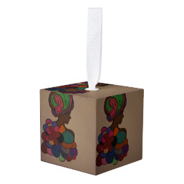 Cúbico Adorno de cubo de hadas afroamericano