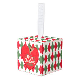 Cúbico Adorno de cubo de Navidad alegre