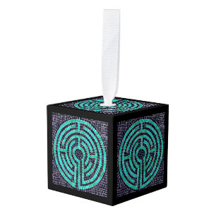 Cúbico LABERINTO III Adorno de Cubo de Madera