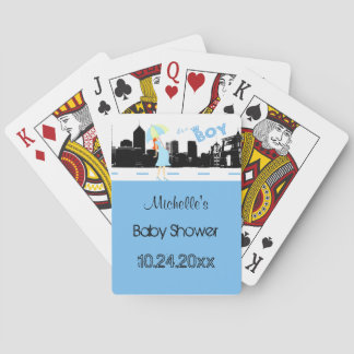 Cubierta Baby Shower Azul personalizado De Cartas