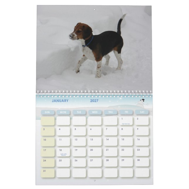 cubierta, calendario del beagle (Jan 2027)