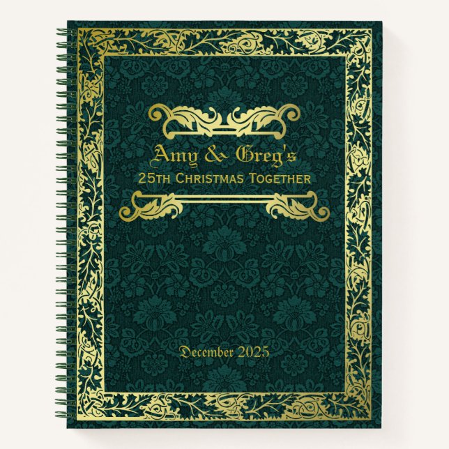 Cubierta clásica del libro Foliage Green Damask (Anverso)