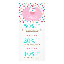 Cubierta Cupcake Descuento Tarjetas de Lealtad Pun