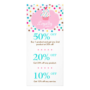 Cubierta Cupcake Descuento Tarjetas de Lealtad Pun