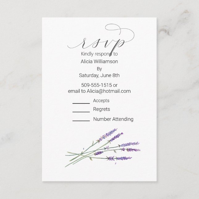 Cubierta de agua de la tarjeta Casual RSVP (Anverso)