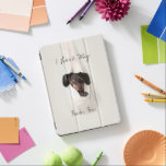 Cubierta de aire personalizada para iPad de perro<br><div class="desc">El diseño presenta el pequeño Dashshund más lindo en una manta colgante.  Idea de regalo ideal para usted u otros para cualquier ocasión especial.</div>