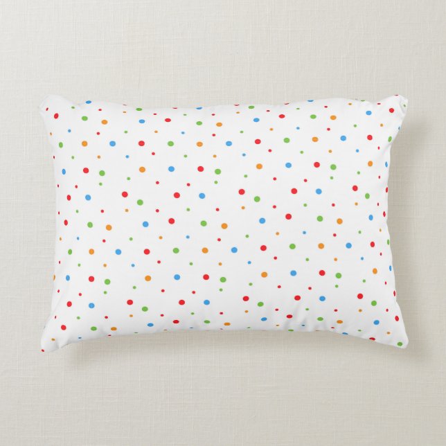 Cubierta de almohada de puntos de Polka multicolor (Anverso)