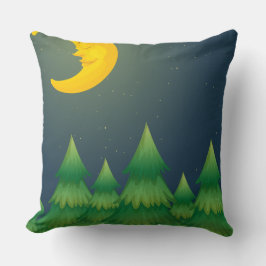 Cubierta de almohada del bosque nocturno