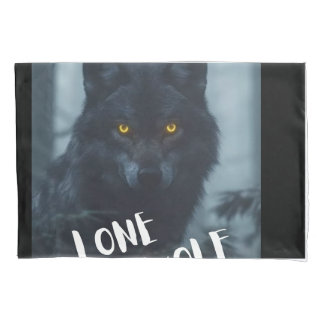 cubierta de almohada (diseño de lobo solitario)