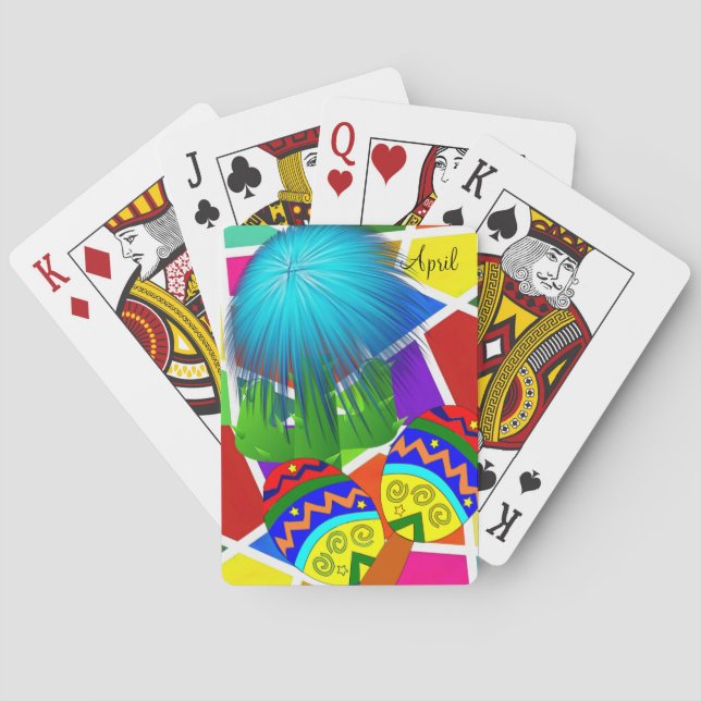 Cubierta de cartas de juego Cactus mexicano (Reverso)