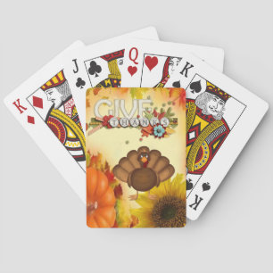 Cubierta de cartas de juego de Acción de Gracias