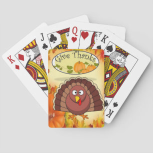 Cubierta de cartas de juego de Acción de Gracias