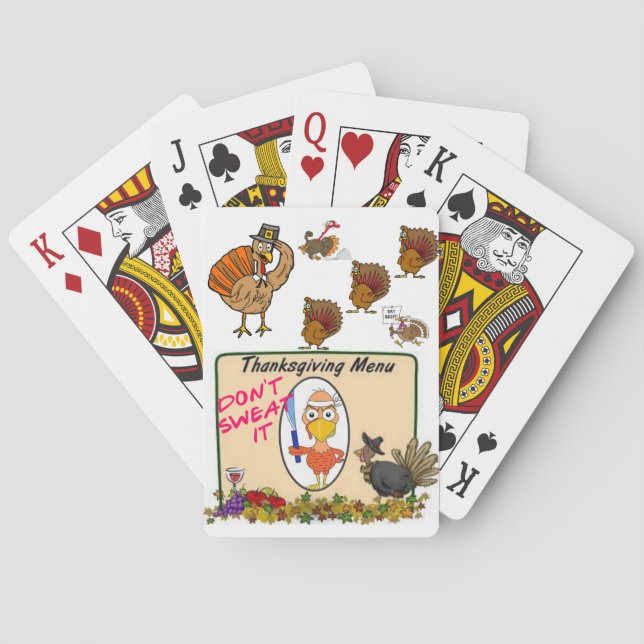 Cubierta de cartas de juego de Acción de Gracias (Reverso)