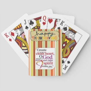 Cubierta de cartas de juego de Acción de Gracias