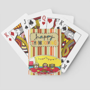 Cubierta de cartas de juego de Acción de Gracias