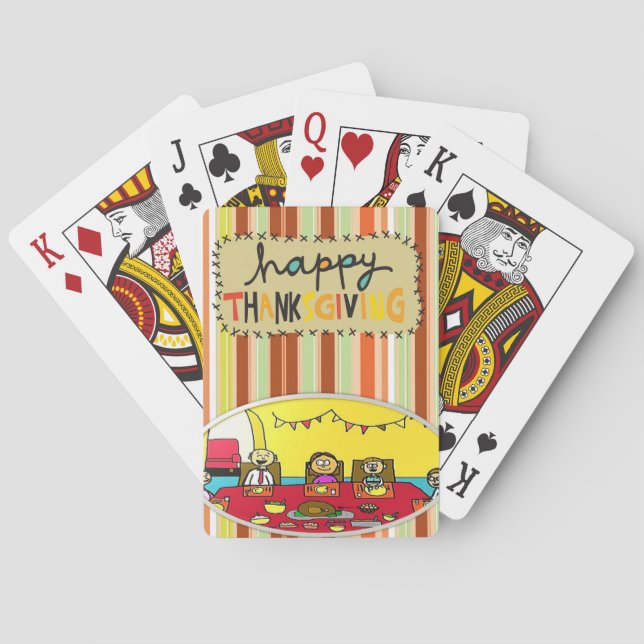 Cubierta de cartas de juego de Acción de Gracias (Reverso)