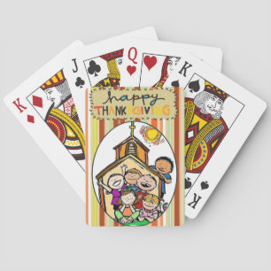 Cubierta de cartas de juego de Acción de Gracias