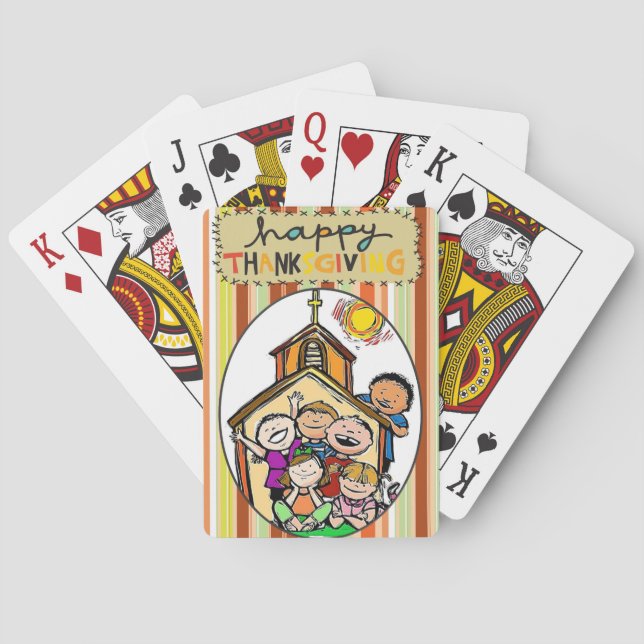 Cubierta de cartas de juego de Acción de Gracias (Reverso)