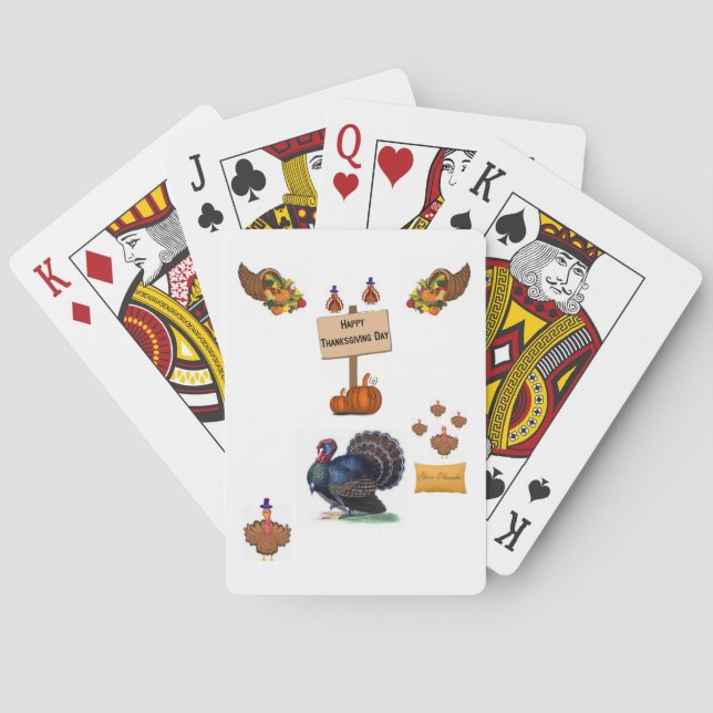 Cubierta de cartas de juego de Acción de Gracias (Reverso)