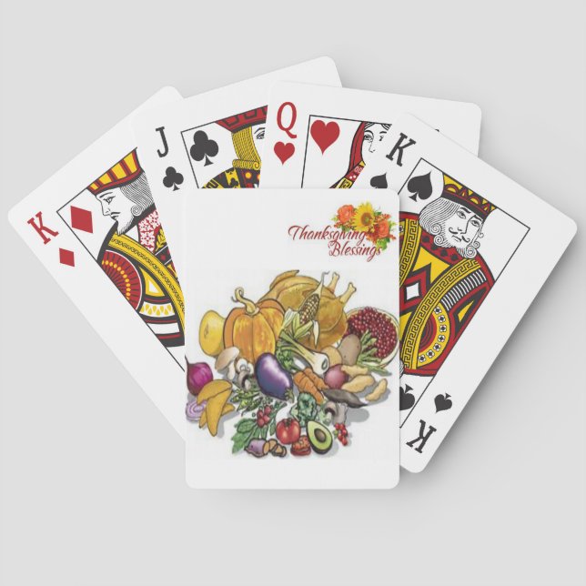 Cubierta de cartas de juego de Acción de Gracias (Reverso)