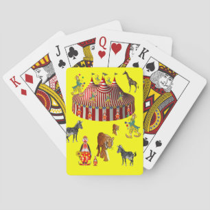 Cubierta de cartas de juego de circo