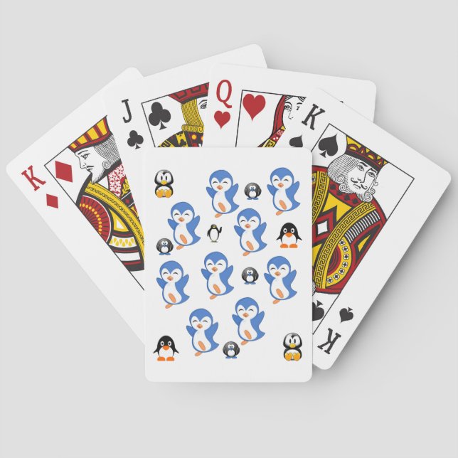 Cubierta de cartas de juego de pingüino (Reverso)