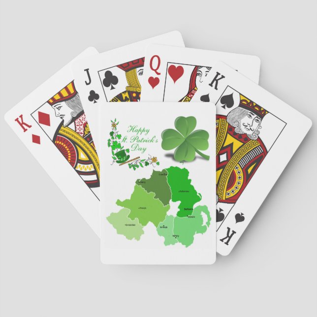 Cubierta de cartas de juego del Día de San Patrici (Reverso)