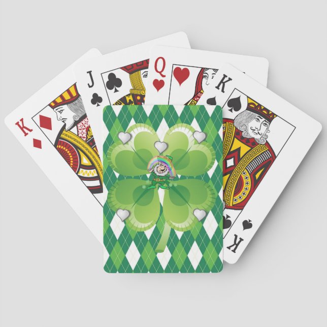 Cubierta de cartas de juego del Día de San Patrici (Reverso)