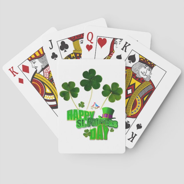 Cubierta de cartas de juego del Día de San Patrici (Reverso)