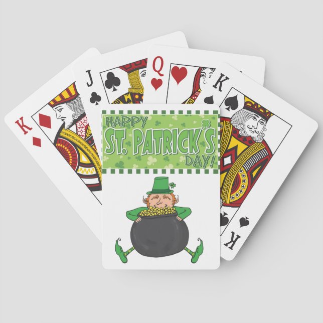Cubierta de cartas de juego del Día de San Patrici (Reverso)