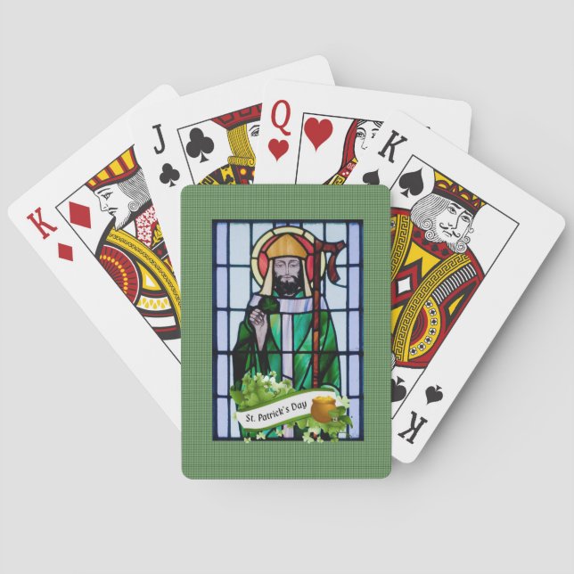 Cubierta de cartas de juego del Día de San Patrici (Reverso)