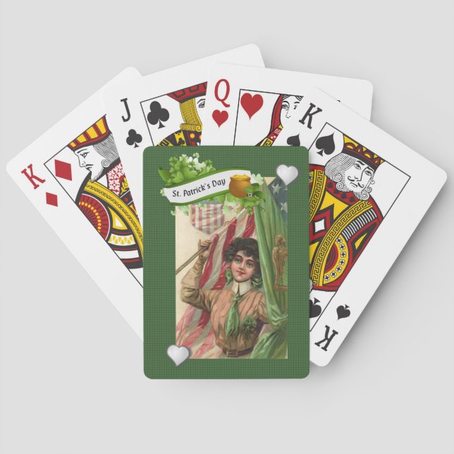 Cubierta de cartas de juego del Día de San Patrici