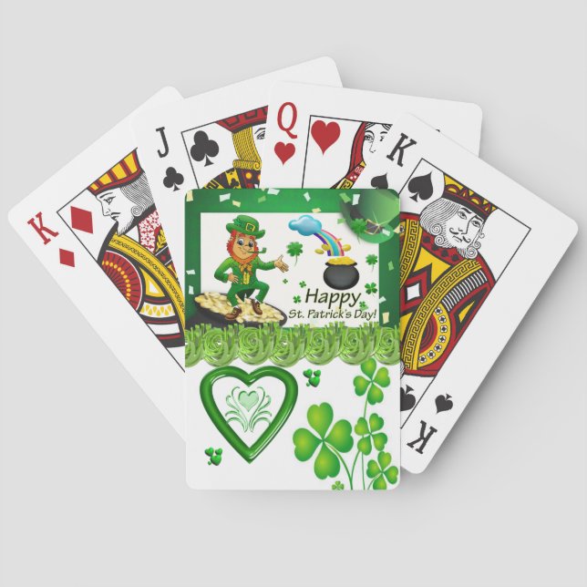 Cubierta de cartas de juego del Día de San Patrici (Reverso)